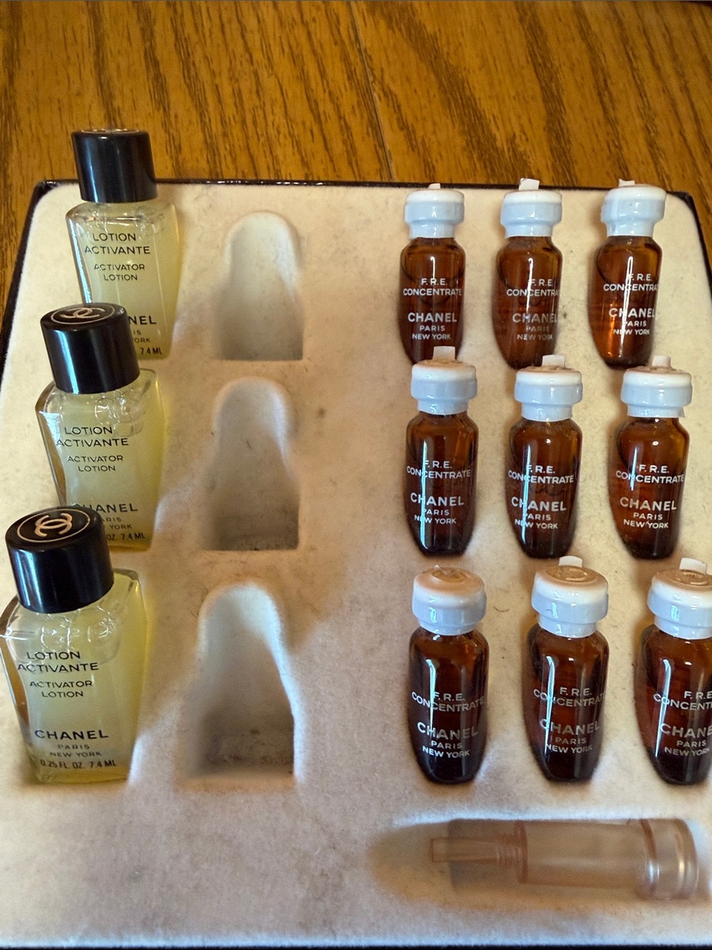 CHANEL Skincare Serum & Lotion Set Vintage Lotion and F.R.E. Concentrate